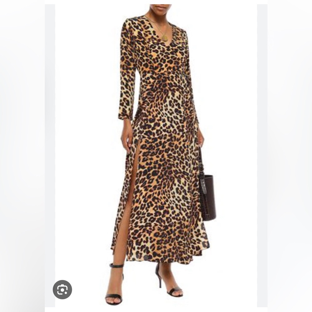 We are Leone leopard wrap dress, size S/M